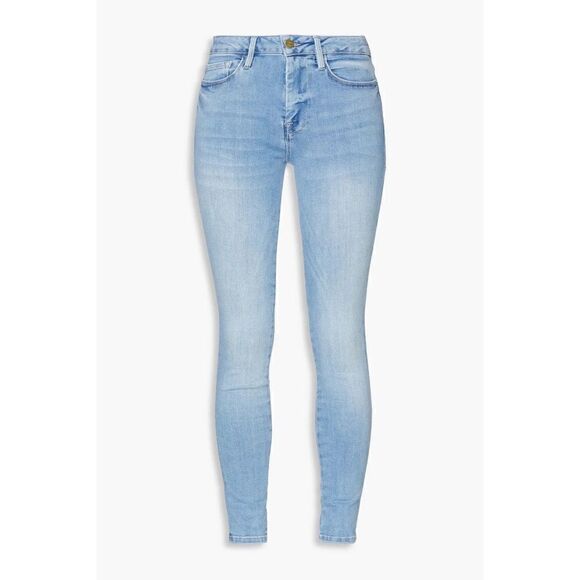 FRAME Le One faded mid-rise skinny jeans - Picture 1 of 6